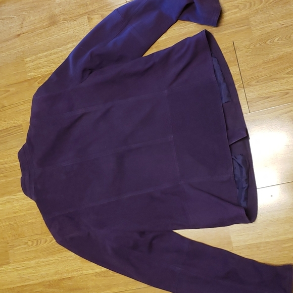 Worth purple suede leather jacket M - Picture 4 of 4